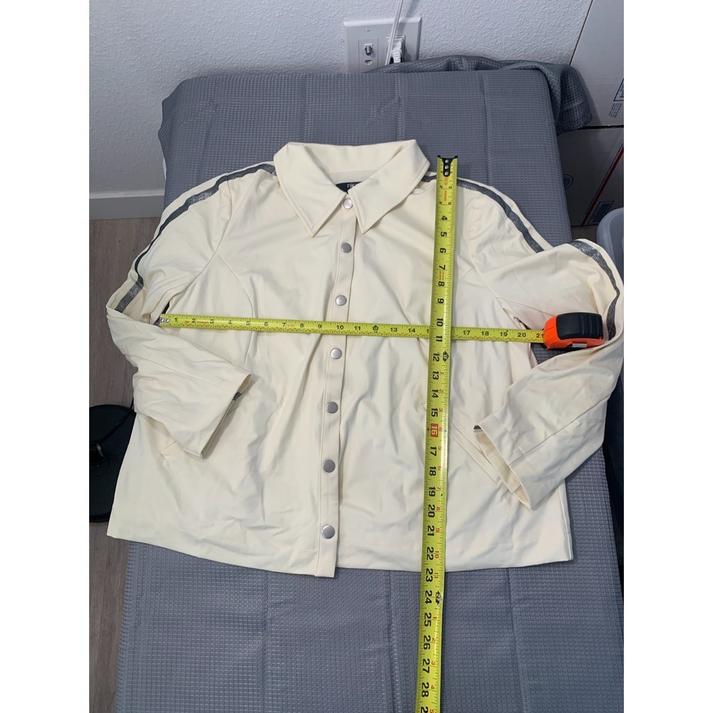 (E-122)Nicole by Nicole Miller Womens Ivory Snap Front Jacket Size M - Picture 7 of 11